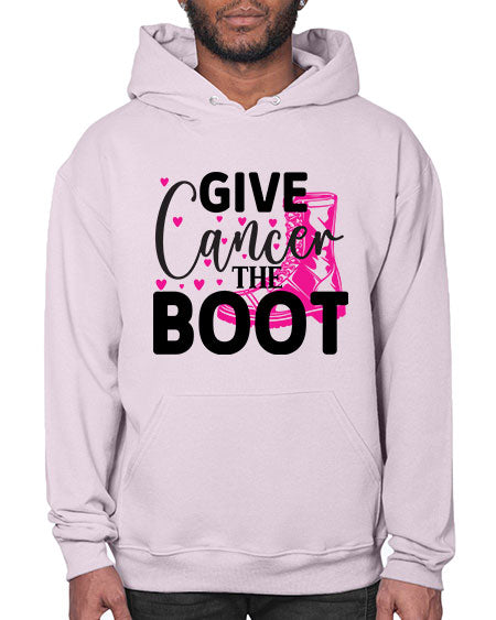 Give Cancer the Boot 24# - breast cancer- Hoodie