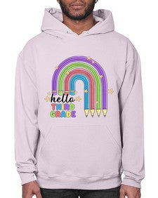 Hello third Grade Pencil Rainbow 347# - third grade- Hoodie