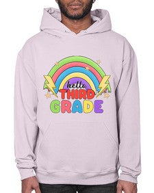 Hello third Grade Rainbow 348# - third grade- Hoodie
