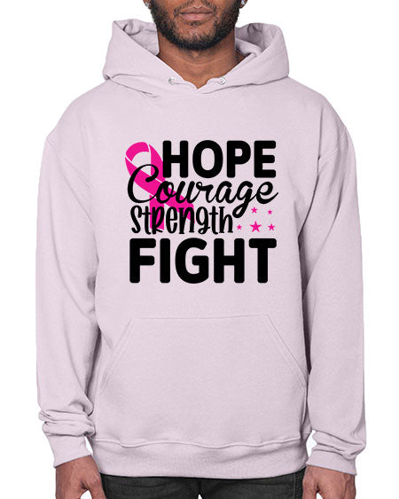 Hope Courage Strength Fight 21# - breast cancer- Hoodie