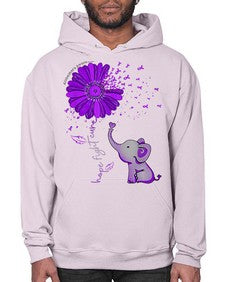 Hope Fight Cure Elephant Alzheimers Purple Ribbon 161# - alzheimers- Hoodie