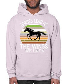Horses lend us the wings we lack Style 43# - horse- Hoodie