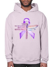 I Will Never Forge Alzheimer Awareness 179# - alzheimers- Hoodie