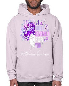 I Will Remember For You Alzheimer Awareness Womens Butterfly 180# - alzheimers- Hoodie