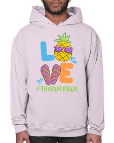 LOVE third Grade Summer Pineapple 527# - third grade- Hoodie