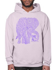 Purple Elephant Alzheimer Awareness 210# - alzheimers- Hoodie