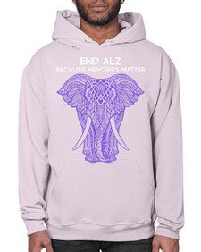 Purple Elephant Alzheimer Awareness 211# - alzheimers- Hoodie