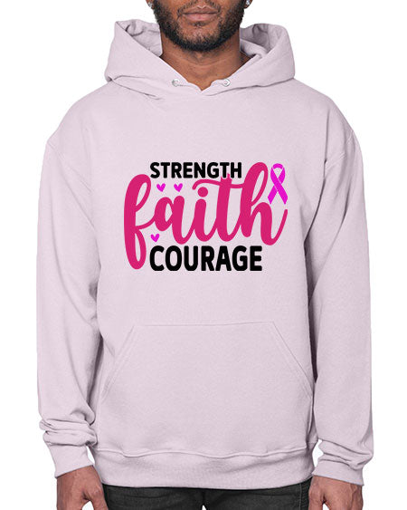 Strength Faith Courage 8# - breast cancer- Hoodie