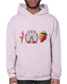 Watercolor Strawberry Fair 1693# - strawberry- Hoodie
