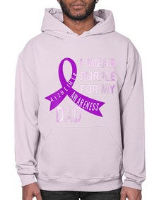 Womens I Wear Purple for My Dad Alzheimers Disease Awareness VNeck 221# - alzheimers- Hoodie
