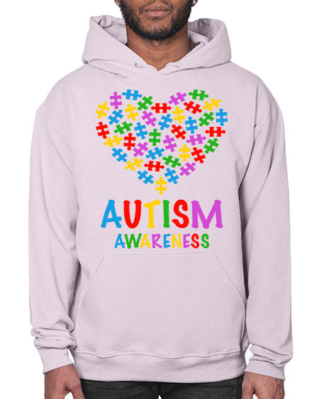 autism awareness heart love puzzle 15# - autism- Hoodie
