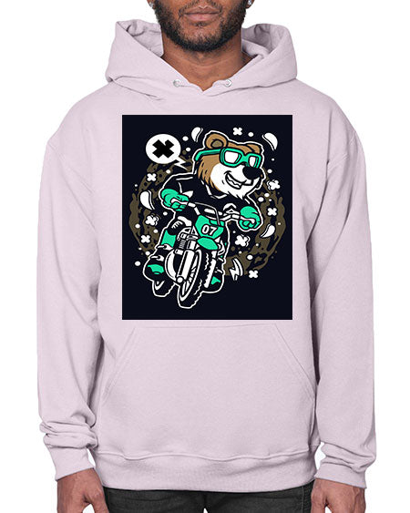 bear motocross rider 37# - bears - animals- Hoodie