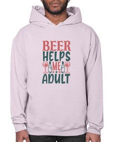 beer helps me adult 646# - beer- Hoodie