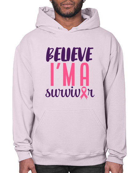 believe im a survivor Style 16# - breast cancer- Hoodie