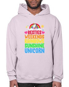 besties weekends rainbows sunshine unicorn 58# - unicorn- Hoodie