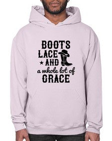 boots lace and a whole lot of grace 268# - western- Hoodie
