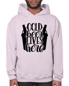 cold beer lives here 872# - beer- Hoodie