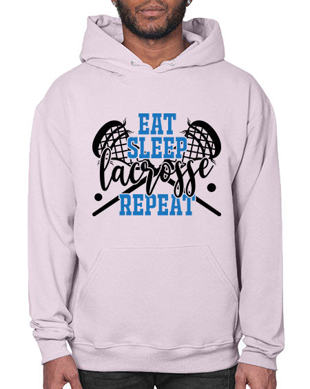 eat sleep lacrosse repeat 15# - lacrosse- Hoodie