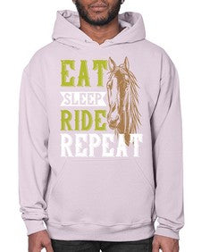 eat sleep ride repeat Style 7# - horse- Hoodie