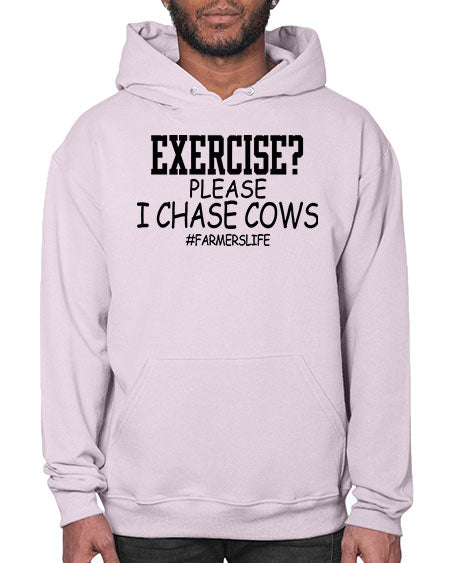 exercise please i chase cows - cow- Hoodie