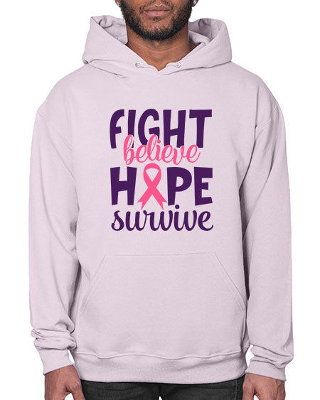 fight believe hope survive Style 13# - breast cancer- Hoodie