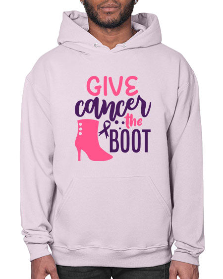 give cancer the boot Style 11# - breast cancer- Hoodie