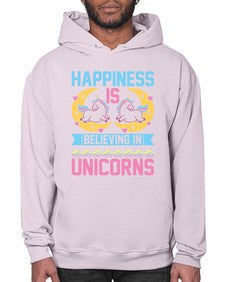 happiness is believing in unicorns 164# - unicorn- Hoodie