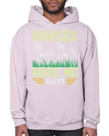 horses make me happy Style 40# - horse- Hoodie