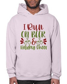 i run on beer holiday cheer 1160# - beer- Hoodie
