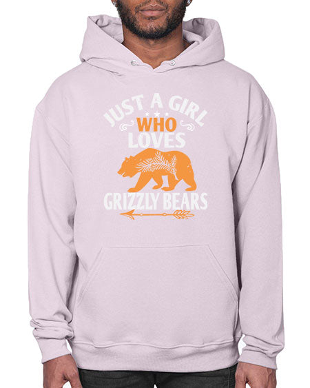just a girl who loves grizzly bears 159# - bears - animals- Hoodie