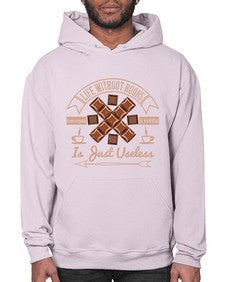life without books chocolate coffee is just useless 318# - chocolate- Hoodie
