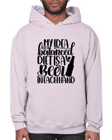 my idea of a balanced diet 1425# - beer- Hoodie