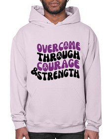overcome through courage strength 204# - alzheimers- Hoodie