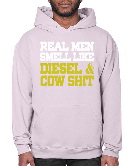 real men smell like diesel and cow poop - cow- Hoodie
