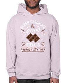 screw chocolate a good steak is where its at 384# - chocolate- Hoodie