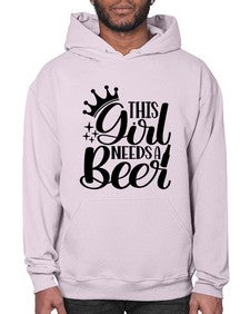 this girl needs a beer 1643# - beer- Hoodie