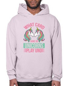 what card game do unicorns play uno 548# - unicorn- Hoodie