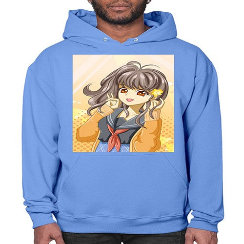 A beautiful and happy girl back to school 90# - anime- Hoodie