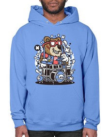 Bear drummer 14# - cartoon animals- Hoodie