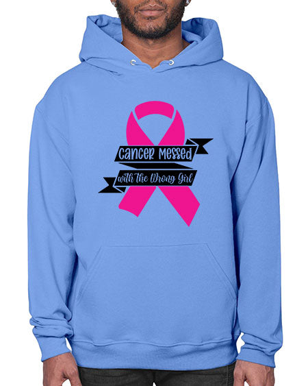 Cancer Messed with the Wrong Girl 30# - breast cancer- Hoodie