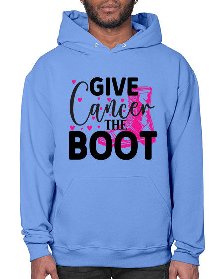Give Cancer the Boot 24# - breast cancer- Hoodie