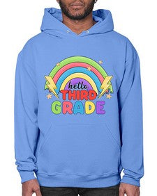 Hello third Grade Rainbow 348# - third grade- Hoodie