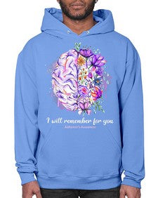 I Will Remember For You Brain Alzheimers Awareness 183# - alzheimers- Hoodie