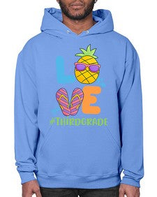 LOVE third Grade Summer Pineapple 527# - third grade- Hoodie