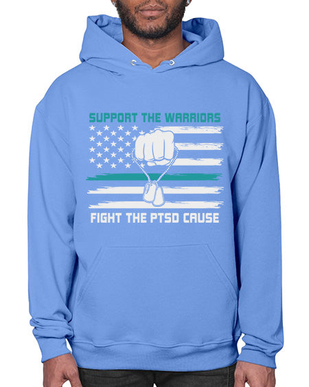 PTSD Awareness Military Teal Ribbon 11# - PTSD- Hoodie