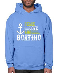 Peace Love and Boating 33# - boats- Hoodie