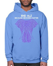 Purple Elephant Alzheimer Awareness 211# - alzheimers- Hoodie