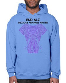 Purple Elephant Alzheimer Awareness 212# - alzheimers- Hoodie