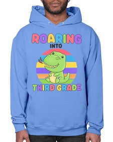 Roaring to third Grade Trex 773# - third grade- Hoodie