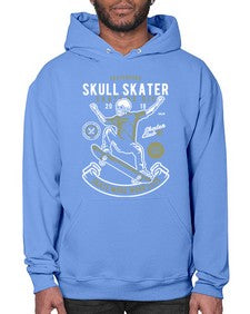 Skull Skater 1064# - skull and bones- Hoodie